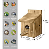 Wood Bird Houses for Outside with Pole Wooden Bird House for Finch Bluebird Cardinals Hanging Birdhouse Clearance Garden Country Cottages NATUREYLWL