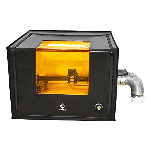 FUNGDO Laser Engraver Enclosure Laser Cutter Protective Cover with Fan Extract Smoke or Smell ,Full Sealed, Fireproof ,Dustproof, Reduce Noise,Eye - WoodArtSupply