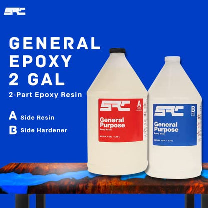 Specialty Resin & Chemical General Purpose Clear Epoxy Resin 2 Gal | Clear 2-Part Epoxy Resin Kit for Tabletops, Countertops, Encapsulation, & More | - WoodArtSupply