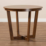 Baxton Studio Alayna Modern and Contemporary Walnut Brown Finished 35-Inch-Wide Round Wood Dining Table Baxton Studio