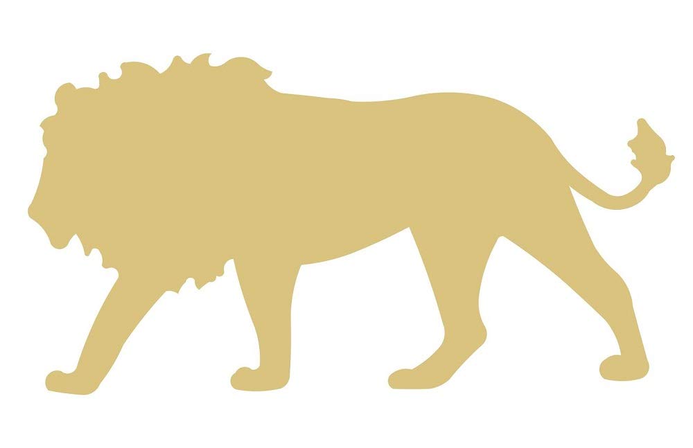 Lion Cutout Unfinished Wood Safari Mane King of The Jungle Feline Cat Predator MDF Shape Canvas Style 2 Diverse Woodworking