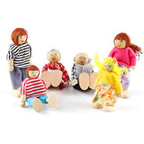5 Set Dollhouse Furniture Accessories Wooden Bathroom/Living Room/Dining Room/Bedroom/Kitchen House 6 Family Doll Decoration Pretend Play Kids Gemileo