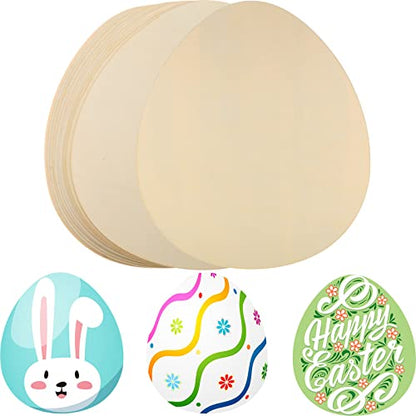 16 Pieces Large Easter Egg Cutout Unfinished Easter Egg Cutout Easter Wooden Cutouts Easter Decoration for Easter Crafts, 11 x 9.7 Inch