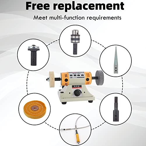 110V 350W Adjustable Speed Bench Grinder Polishing Machine For DIY Woodworking Jade Jewelry Dental Bench Lathe Machine With Metal Flexible Shaft ZIYUCOOL