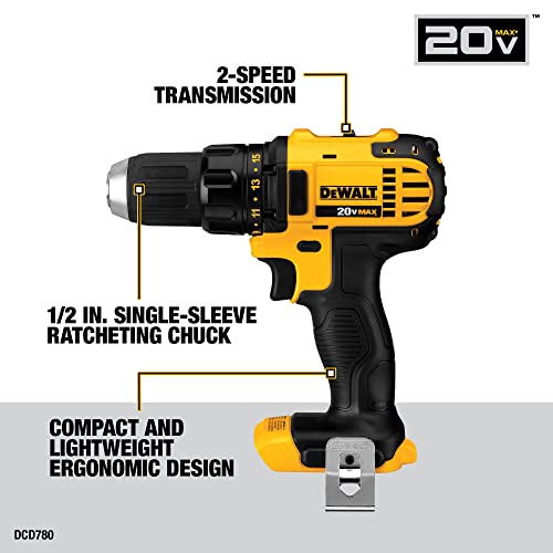 DEWALT 20V MAX Combo Kit, Compact 4-Tool (DCK421D2)