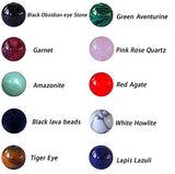 Fishdown 418 pcs 8mm Crystal Beads for Jewelry Making, Natural Stone Healing Beads for Bracelets, Gemstone Beading & Jewelry Necklace Making DIY Kit Fishdown