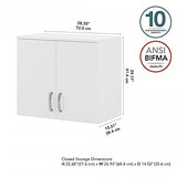Bush Universal Garage Wall Cabinet with Doors in White - Engineered Wood Bush Business Furniture