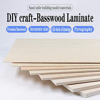 Unfinished Wood Pieces,20Pcs Basswood Sheets 150X100X2mm 1/16,Thin Plywood Wood Sheets for Crafts,Perfect for DIY Projects, Painting, Drawing, Laser,
