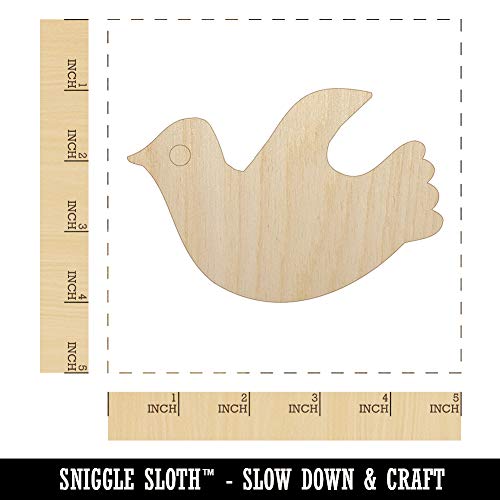 Darling Dove Sketch Unfinished Wood Shape Piece Cutout for DIY Craft Projects - 1/4 Inch Thick - 4.70 Inch Size Sniggle Sloth