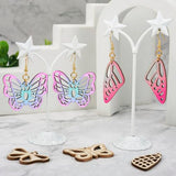 EEE ELECRELIVE 48pcs Wood Butterfly Charms Unfinished Natural Wood Filigree Wing Pendants & 50pcs Earring Hooks & 50pcs Jump Rings for Boho Earring EEE ELECRELIVE