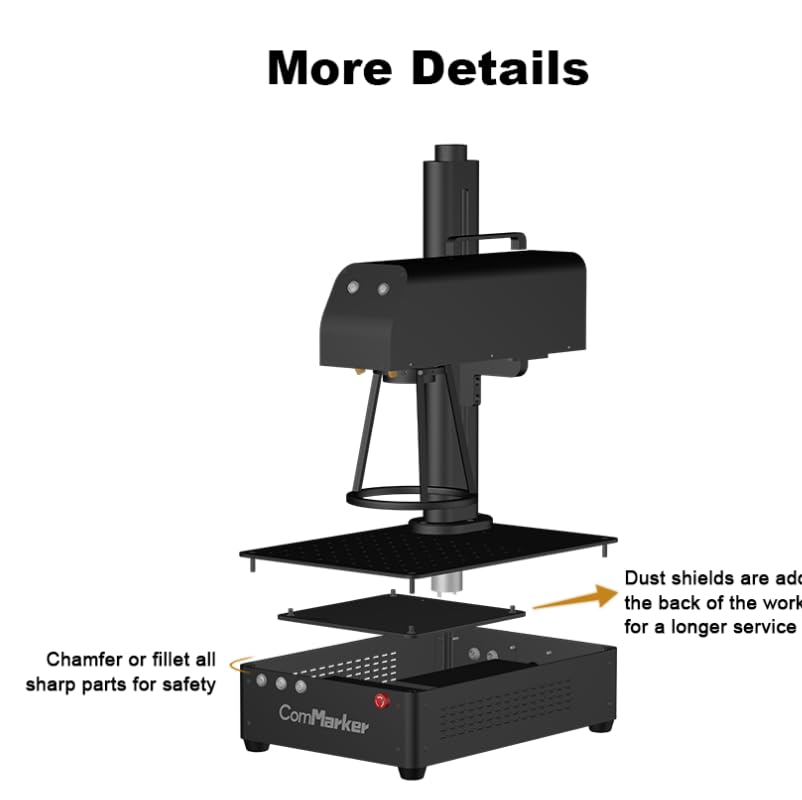 ComMarker B4 20W Fiber Laser Engraver,LightBurn Compatible Laser Engraving Machine with 2 Different Size Lens,2-in-1 Desktop and Handheld Fiber Laser ComMarker