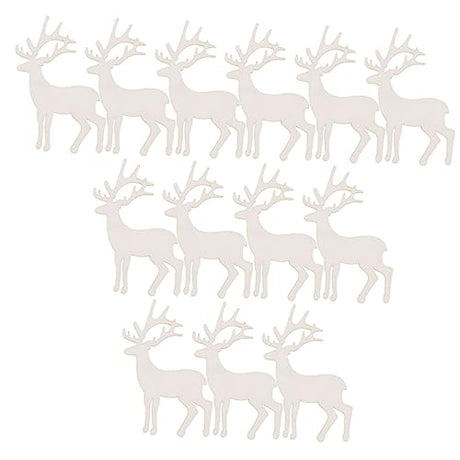 SEWACC 25pcs Sika Deer Wood Piece Wood Reindeer Christmas Ornaments Blank Deer Shaped Wood Slices Ornaments for Kids Unfinished Wood Slices Craft for SEWACC