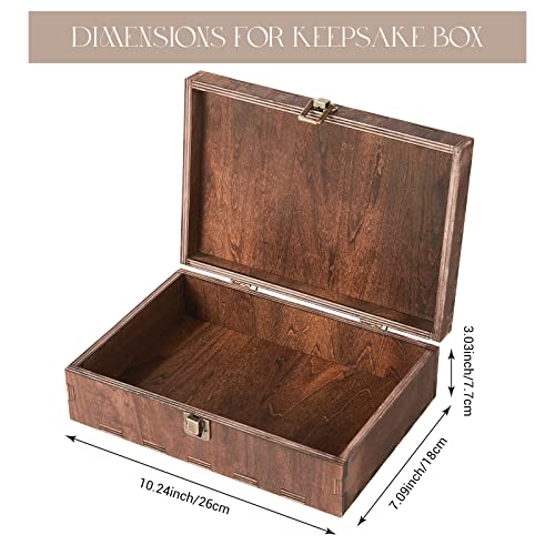 AW BRIDAL Keepsake Box With Lid - Wood Wedding Memory Storage Box - Bridal Shower Gifts Wedding Gifts Anniversary Engagement Valentines Day Gifts AW BRIDAL