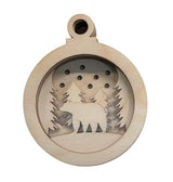 Bear in the Forest Round Sign 6 Pieces Laser Cut Out Unfinished RND67 The Wood Shape Store