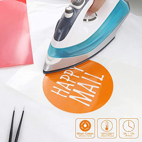 CAREGY HTV Heat Transfer Vinyl Bundle: 42 Pack 12" x 10" Sheets Iron on Vinyl, 30 Assorted Colors, Heat Transfer Vinyl for DIY T-Shirt CAREGY
