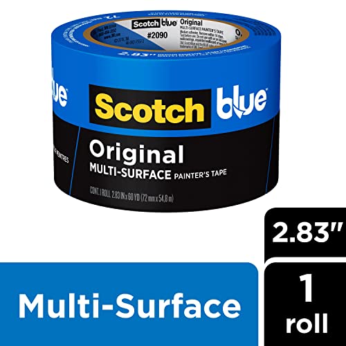 Scotch Painter's Tape Original Multi-Surface Painter's Tape, 2.83 Inches x 60 Yards, 1 Roll, Blue, Paint Tape Protects Surfaces and Removes Easily, - WoodArtSupply