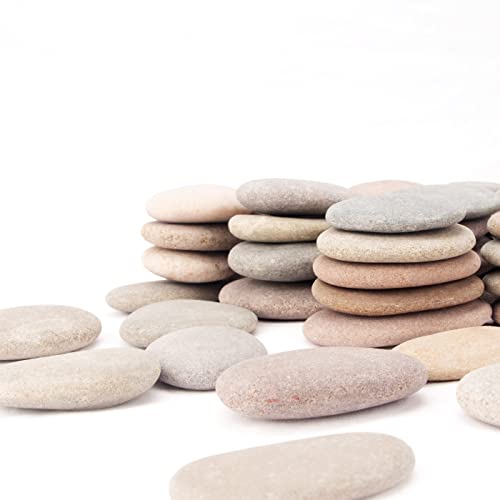 [About 98 PCS - 103 PCS](18.1 Pounds) Painting Rocks,2.23"-3.68" River Rocks,Flat Stones CFKJ
