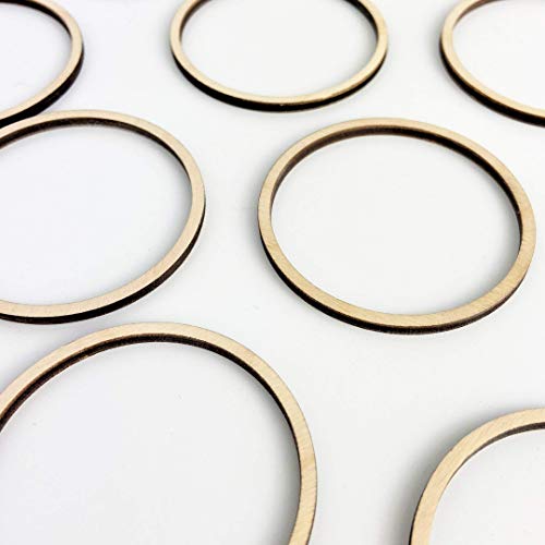 ALL SIZES BULK (12pc to 100pc) Unfinished Wood Laser Cutout Thin Hoop Hoops Dangle Earring Jewelry Blanks Shape Crafts Made in Texas Texan Wood Crafts
