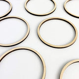 ALL SIZES BULK (12pc to 100pc) Unfinished Wood Laser Cutout Thin Hoop Hoops Dangle Earring Jewelry Blanks Shape Crafts Made in Texas Texan Wood Crafts