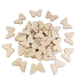 Blank Butterfly Wood Slices Unfinished Wooden Cutout DIY Ornaments Craft 100pcs Samanter
