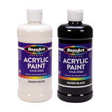 RoseArt 16oz Snow White & Raven Black Acrylic Paint Set RoseArt 16oz Snow White & Raven Black Acrylic Paint Set