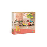 B. toys- 6 Little Wooden Toy Cars- Free Wheee-Lees- Vehicles- Colorful Car Play Set for Toddlers, Kids- 1 Year + B. toys