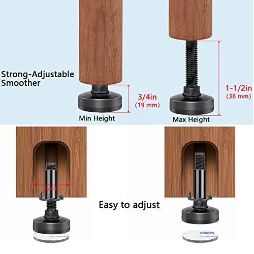 Heavy Duty Furniture Leveling Feet M10 Thread Furniture Levelers Adjustable Furniture Feet w/ T-nut Kit Table Levelers for Cabinet Workbench Chair Sanchamy
