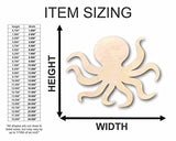 Unfinished Wood Octopus Shape - Ocean - Craft - up to 24" DIY 8" / 1/8" 24 Hour Crafts