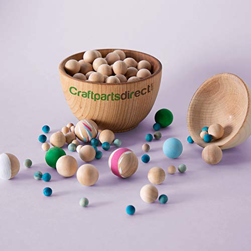 3/8 Inch Wooden Round Ball | DIY Decorative Wood Crafting Balls | Unfinished Wood Spheres - by Craftpartsdirect.com | Bag of 100