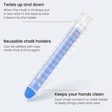 Arteza Kids Colored Chalkboard Chalk, Set of 12, Washable Dustless Chalk with Holders, Art Supplies for Spring and Summer Activities, Playtime, and Arteza Kids