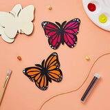 Happyyami 40Pcs Wooden Butterfly Wood Cutouts for Crafts Unfinished Wood Chips Wooden Ornaments to Paint Wooden Embellishment Wood Butterflies Happyyami