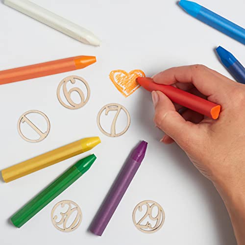 Amosfun 1-30 Wood Number Shape Pieces Embellishment Unfinished Wood Cutouts Ornament for DIY Crafting Ornament Home Decorations 30pcs Amosfun