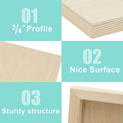 PHOENIX 8x10 Inch Unfinished Birch Wood Panel Boards for Painting - 6 Pack Professional 3/4" Wooden Cradled Panels for Mixed-Media Painting, PHOENIX