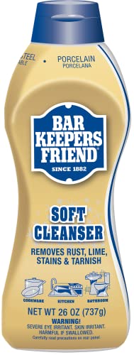 Bar Keepers Friend Soft Cleanser (26 oz) MORE Spray + Foam (25.4 oz) Multipurpose Cleaner Bundle, Stain & Rust Remover for Multi Surface Bathroom, - WoodArtSupply