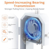 GARVEE Meat Saw for Butchering, 550W Bone Saw Machine, 0.39～5.7 Inches Cutting Thickness with 6 Saw Blades, Meat Bandsaw Butchering with Workbench GARVEE