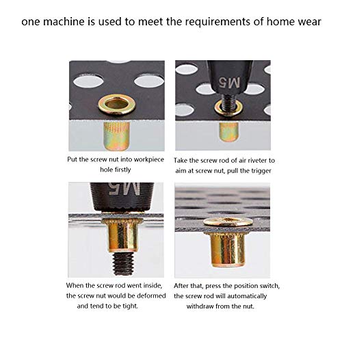 Pneumatic Riveting Gun Pull Nut Automatic Air Riveter Nut Gun Tool Akozon