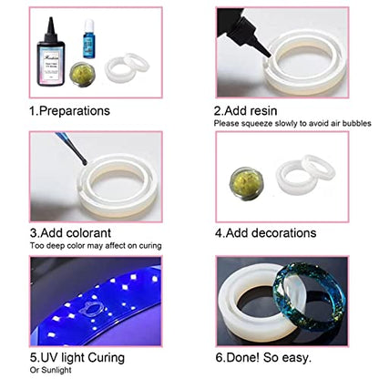 UV Resin Kit with Light,116Pcs Resin Jewelry Making Kit with 100g Fast Cure Clear Hard Low Odor UV Resin, Color Pigment, Resin Accessories, UV Resin - WoodArtSupply