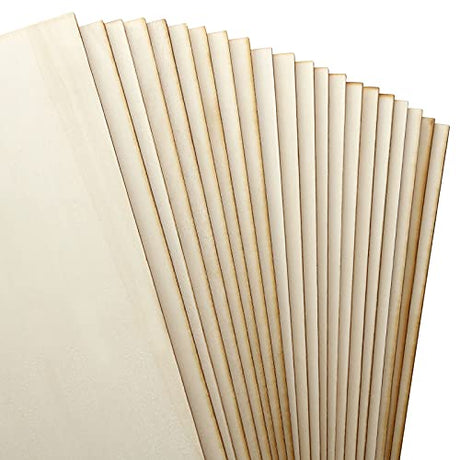Rectangle Unfinished Wood Pieces 6 x 12 Inch, 25 Pcs Blank Basswood Sheets 1/8 Inch Thin Wood Board for Crafts, Model Making, Wood Burning LANIAKEA