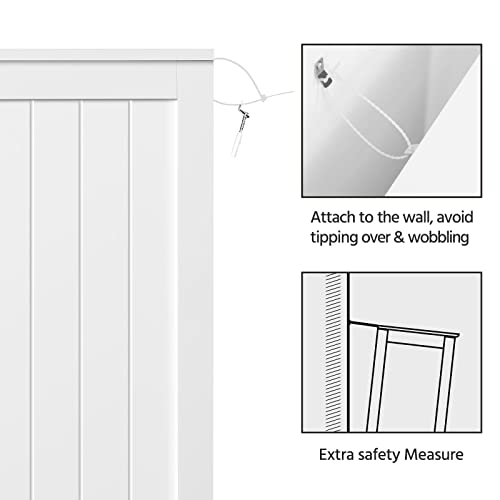 Yaheetech White Wooden Storage Cabinet with 4 Drawers and 1 Cupboard for Bathroom and Entryway Yaheetech