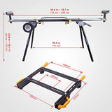 Deluxe Heavy Duty Rolling Miter Saw Stand with 8 in Wheels 330 Lbs Load Capacity Black and Grey Single Pack WK-MS029E-2 WORKESS