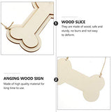 Sign Decor 30Pcs Dog Bone Shaped Wooden Cutouts Wooden Dog Bone Shape Sign Blank Hanging Wooden Plaque Unfinished Wood Dog Bone with Ropes for Crafts EXCEART