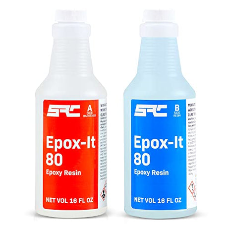 Specialty Resin & Chemical Epox-It 80 (32 oz)|Clear Resin Kit for Beginners & Experts|Clear Epoxy Coating for BarTop, Countertop, Tabletop|Crystal Epox-It