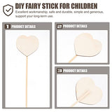 Toyvian Wooden Fairy Sticks Unfinished Fairy Sticks Girls Princess Party Stick Princess Fairy Wands Kit- 8PCS DIY Wooden Fairy Wands Toy DIY Magical Toyvian
