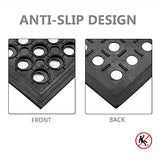 ZTDM Rubber Mat, 36‘’Lx24‘’W Heavy Duty Non-Slip Drainage Rubber Cushion Mat, Anti-Fatigue Industrial Drainage Bar Resturant Kitchen Hard Floor Mat, ZTDM