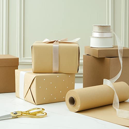 Juvale Kraft Paper Roll 10 x 1200 In, Plain Brown Shipping Paper for Gift Wrapping, Packing, DIY Crafts, Bulletin Board Easel (100 Feet) - WoodArtSupply