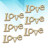STOBOK 50pcs Wooden Love Letters Unfinished Wood Cutouts Wood Shapes Pieces Wood Discs Slices for DIY Craft Wedding Birthday Party Favors STOBOK