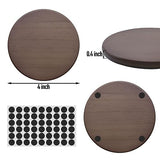 SIJDIEE 4 Inch Wood Drink Coasters, 12 Pack Round Bulk Wooden Coasters with Non-Slip Silicon Dot Stickers for Bar Kitchen Home Dinner Table Decor SIJDIEE