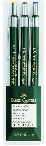 Faber-Castell TK-Fine-9713 Mechanical Pencils Wallet of 3-0.35, 0.5, 0.7mm Faber-Castell
