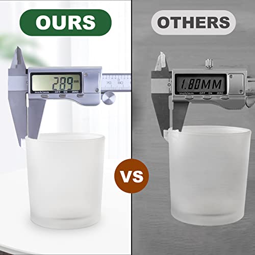 CONNOO 12Pack 10 oz Frosted Glass Candle Jars with Bamboo Lids for Making Candles Empty Candle Tins with Wooden Lids, Bulk Clean Candle Containers - CONNOO