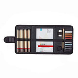 KINGART Drawing Set, Sketch Travel Case Kit, Sketching Supplies, Graphite, and Charcoal Pencils, Pro Art Drawing Kit for Artists Adults, Teens, KINGART
